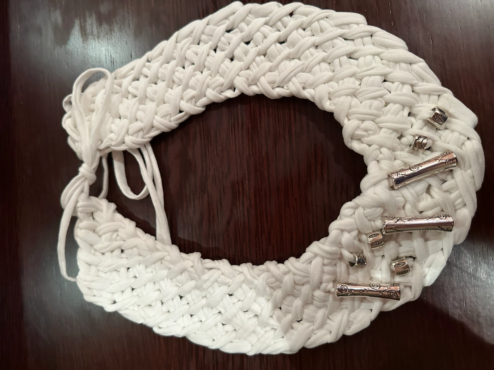 Colar branco feito à mão – photo 6